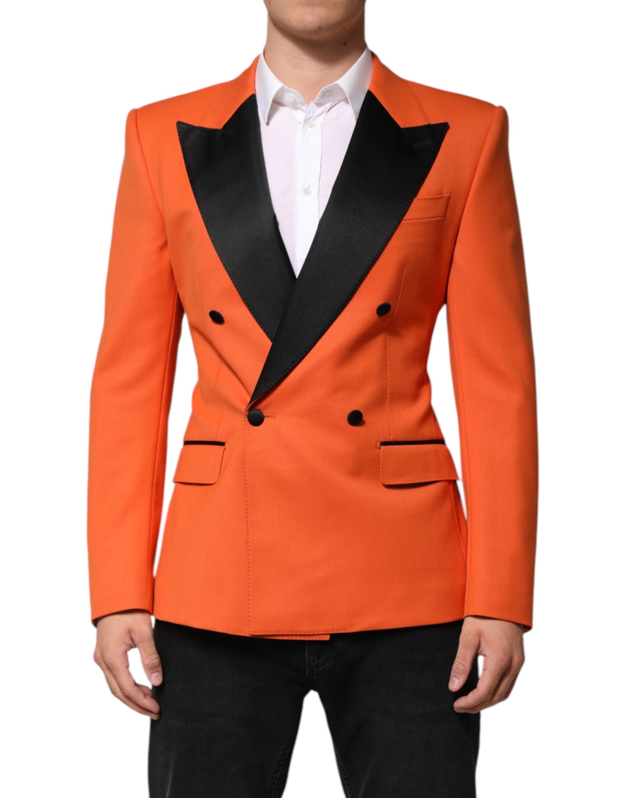 Dolce & Gabbana Orange SICILIA Zweireihiger Mantel Blazer
