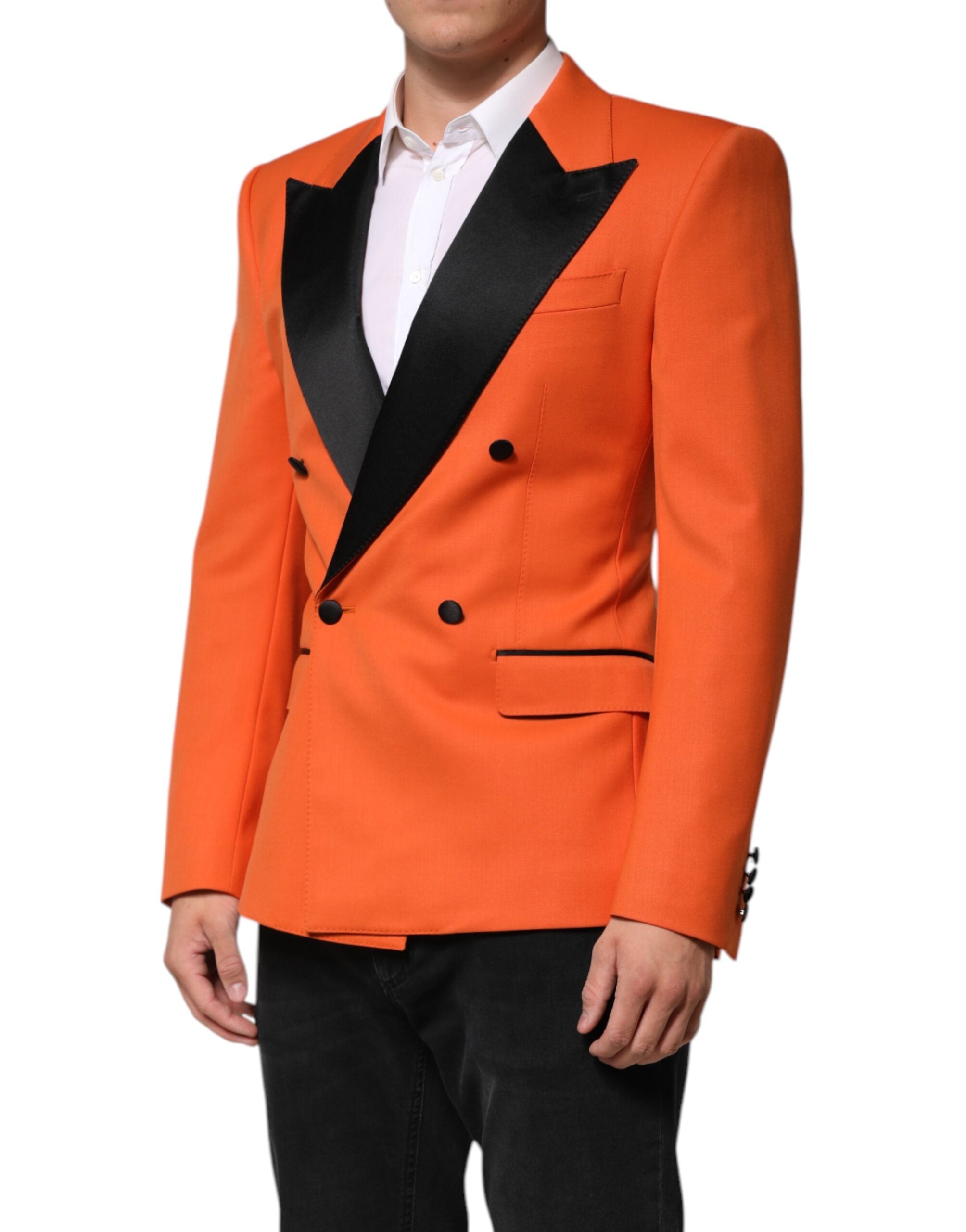 Dolce & Gabbana Orange SICILIA Zweireihiger Mantel Blazer