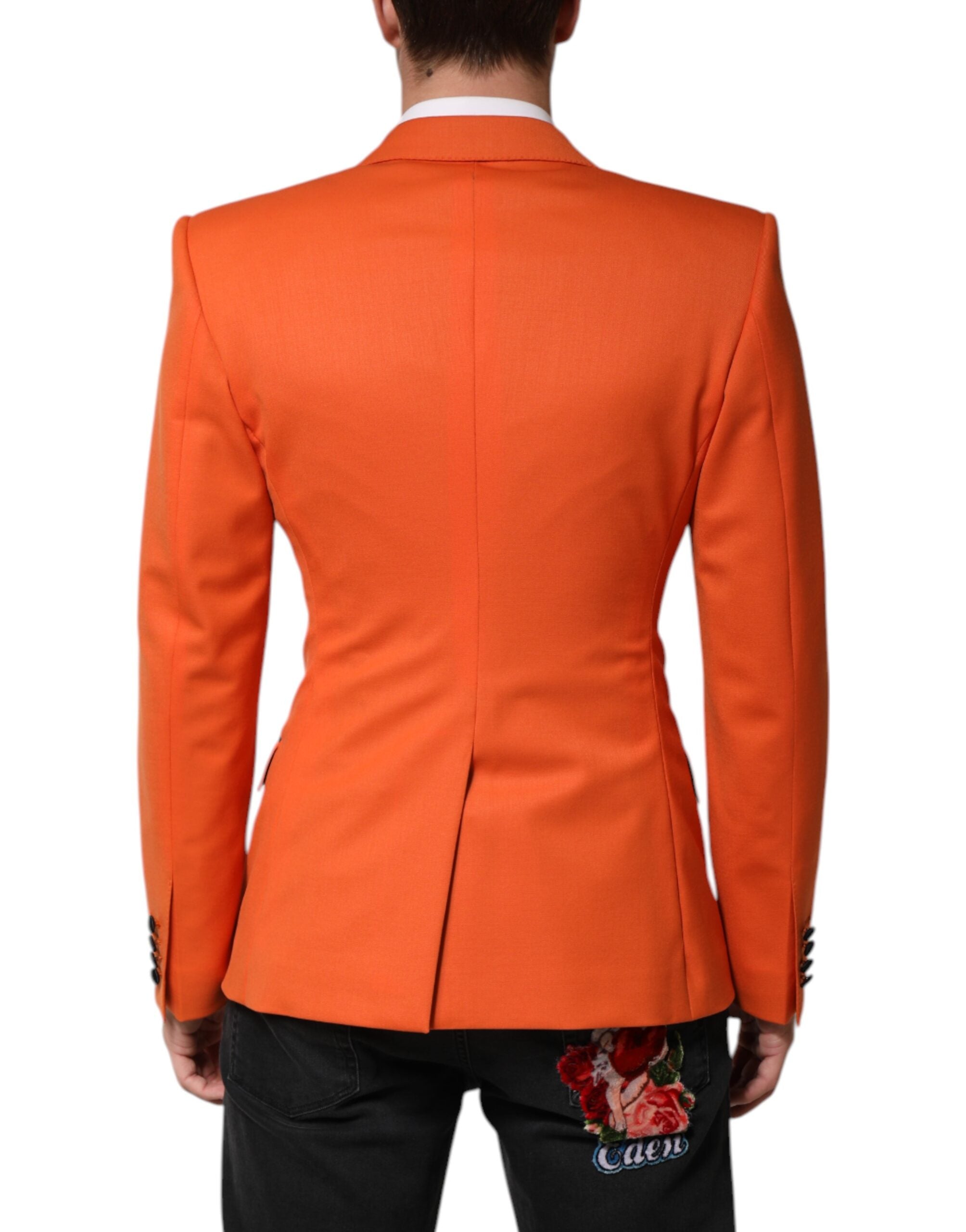 Dolce & Gabbana Orange SICILIA Zweireihiger Mantel Blazer