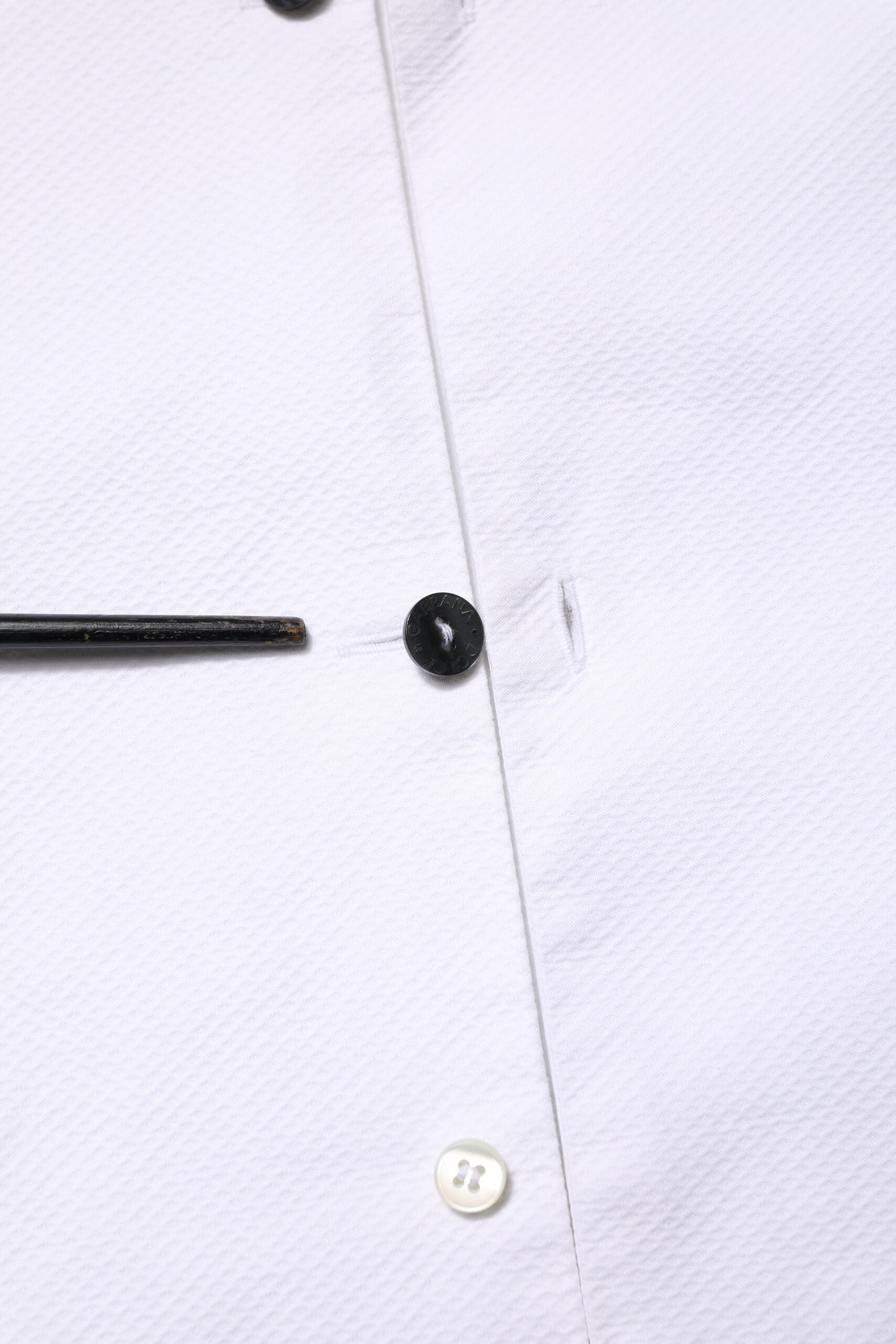 Dolce & Gabbana Weißes Lätzchen Baumwolle Popeline GOLD Herren Hemd