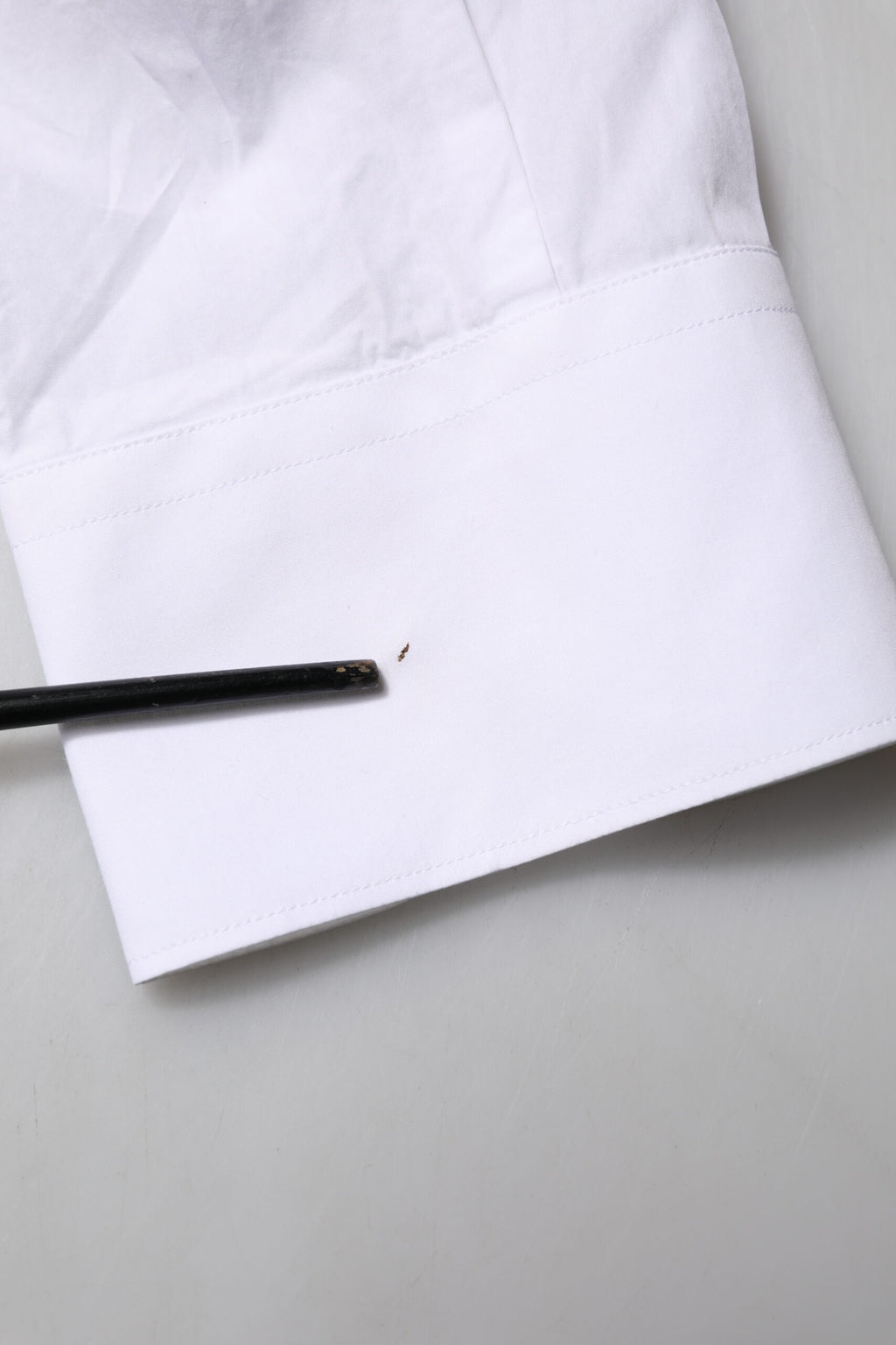 Dolce & Gabbana Weißes Lätzchen Baumwolle Popeline GOLD Herren Hemd