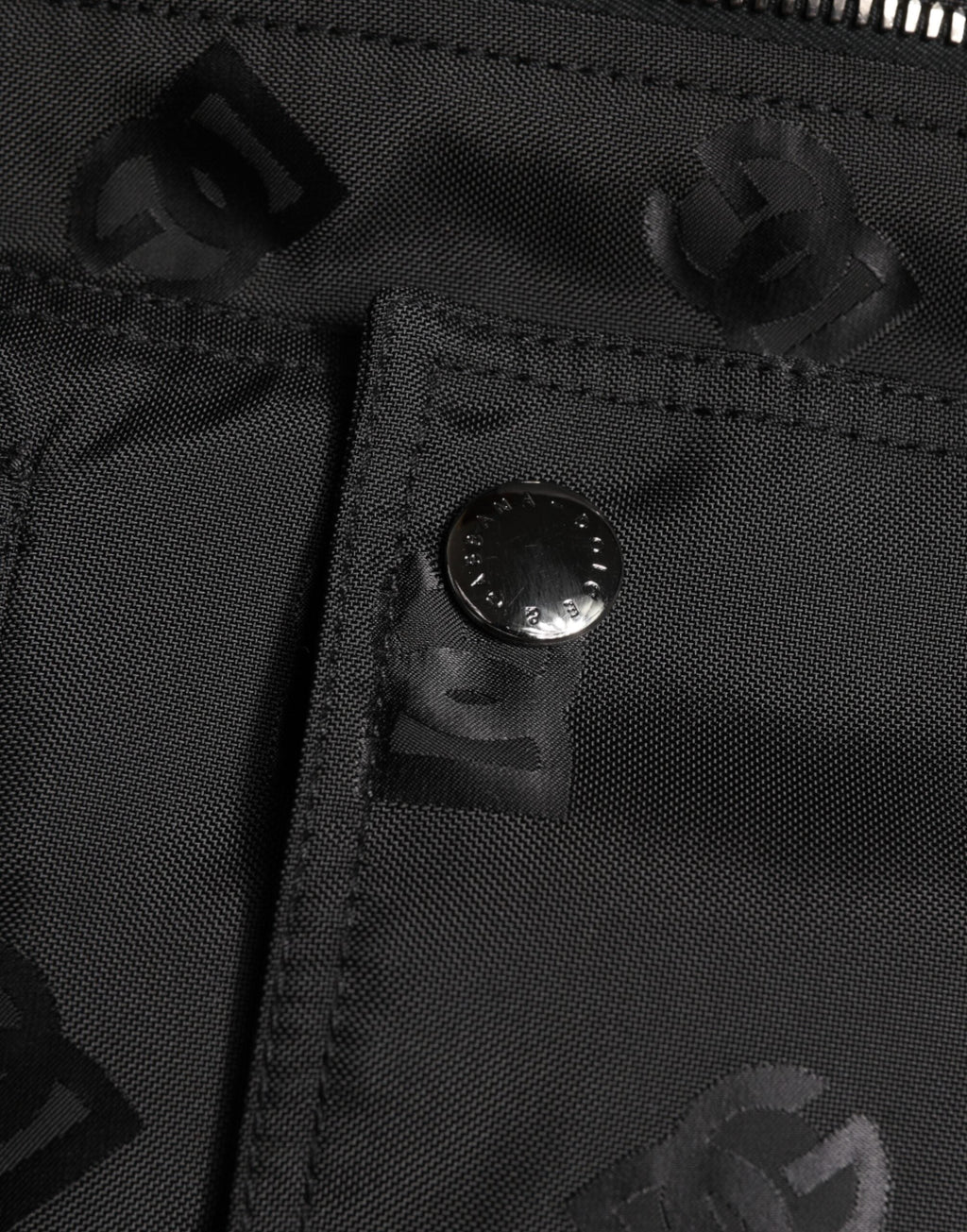 Dolce & Gabbana Schwarze Cargo Windbraker Logo Mania Jacke