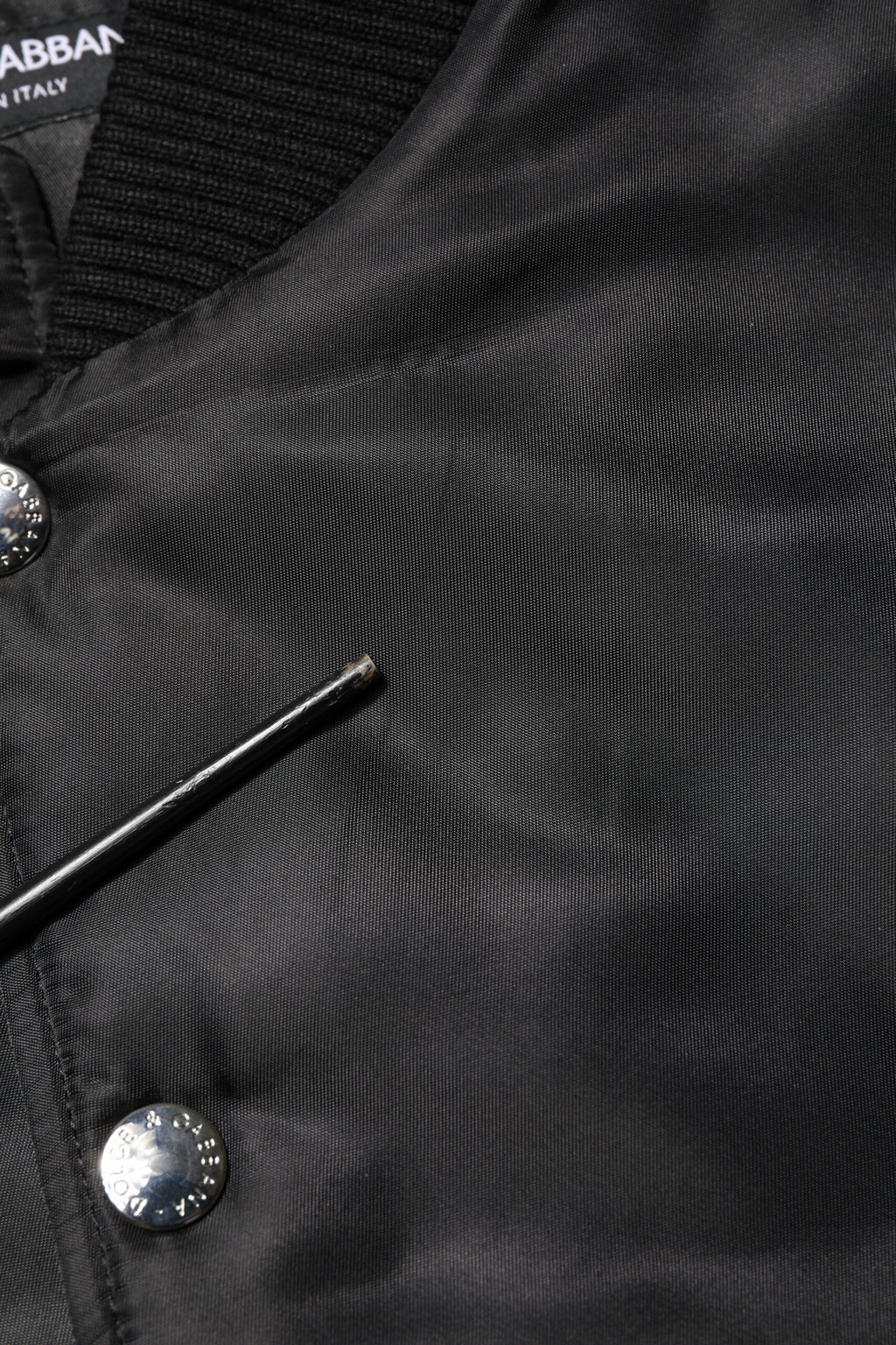 Dolce & Gabbana Schwarze Polyester-Logo-Plakette Bomberjacke