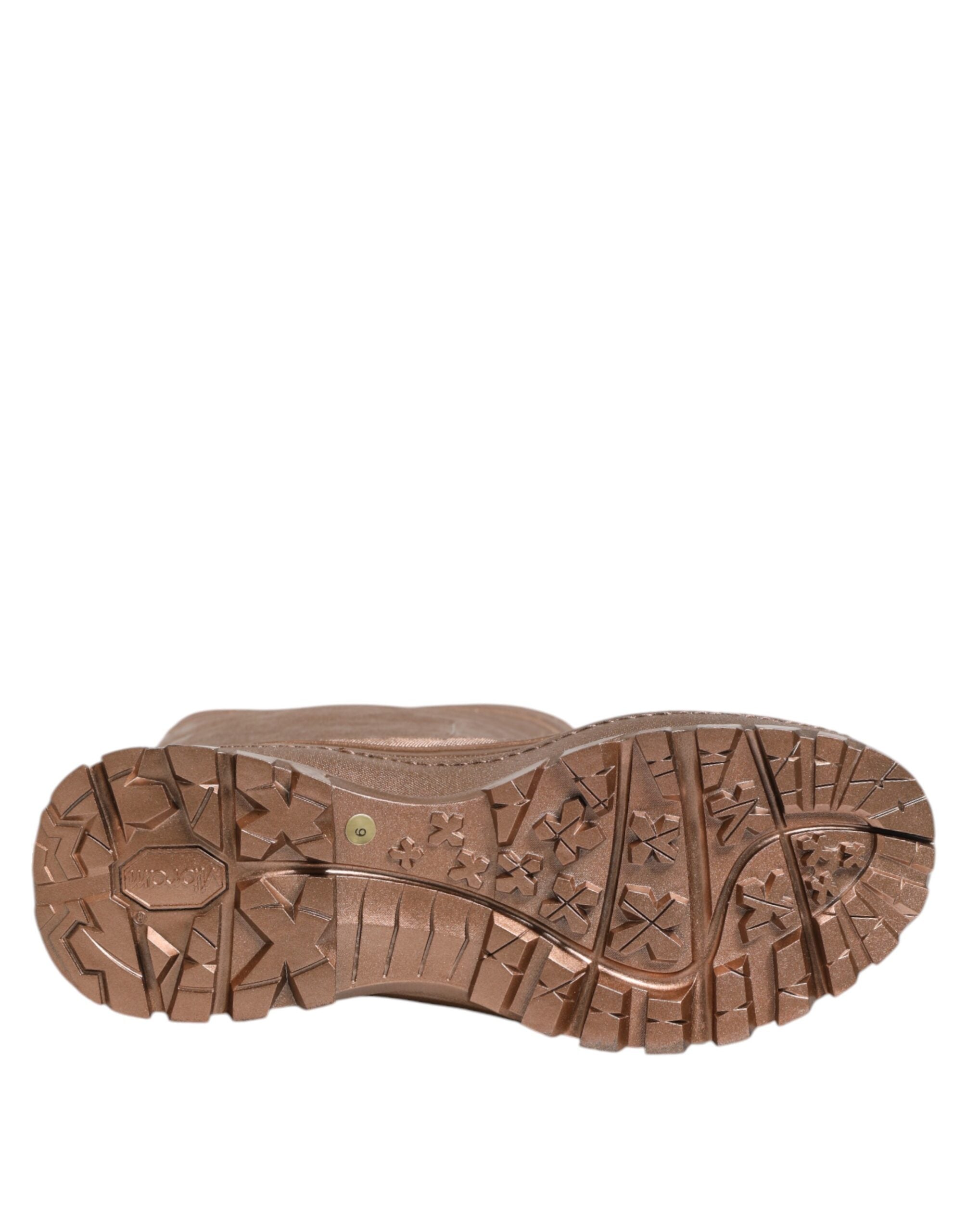 Dolce & Gabbana Metallic Gold Pull On Regen Stiefel Schuhe