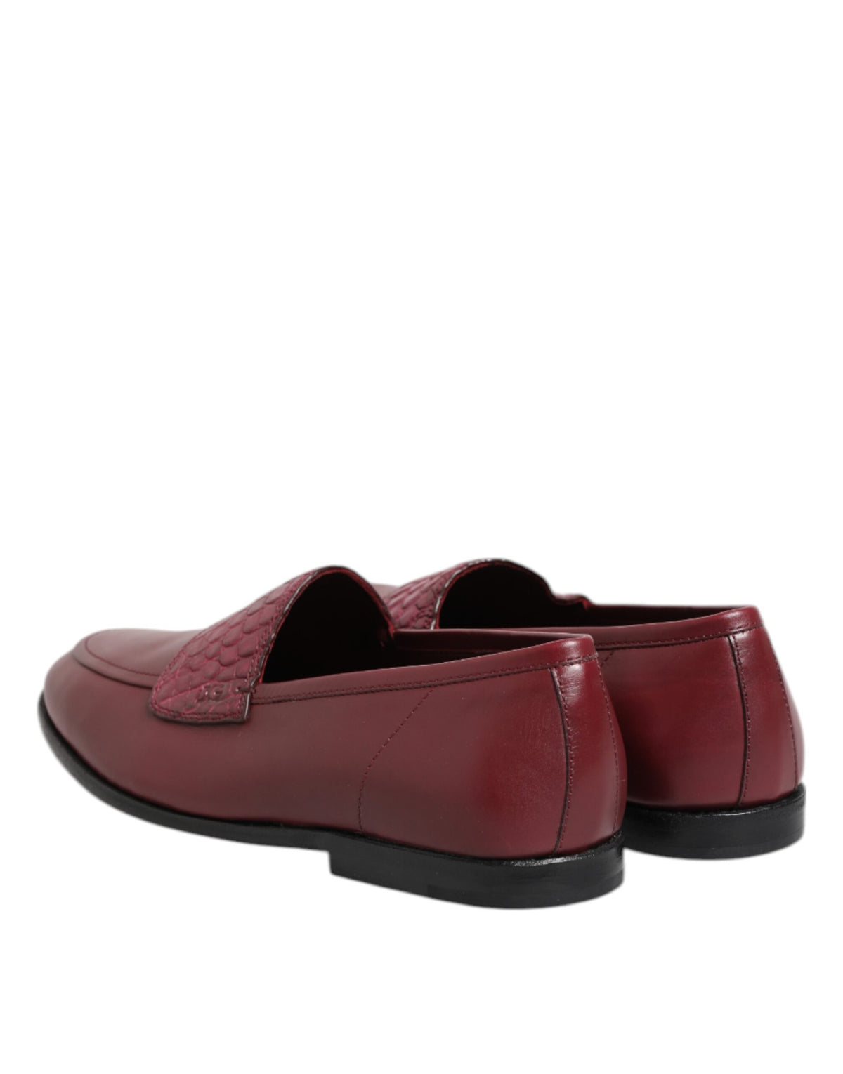 Dolce & Gabbana Burgunderrote Leder-Slipper