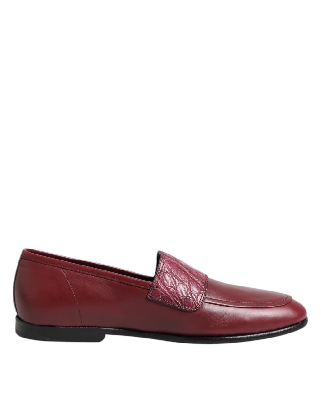 Dolce & Gabbana Burgunderrote Leder-Slipper