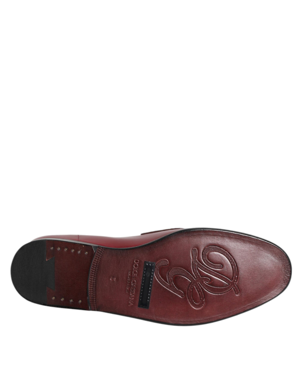Dolce & Gabbana Burgunderrote Leder-Slipper