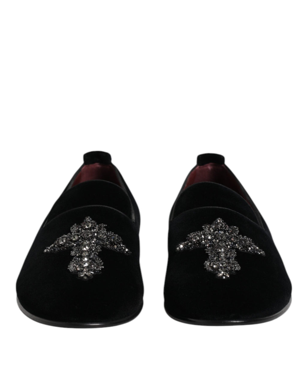 Dolce & Gabbana Schwarz Wildleder Kreuz Slip On Loafers Kleid Schuhe