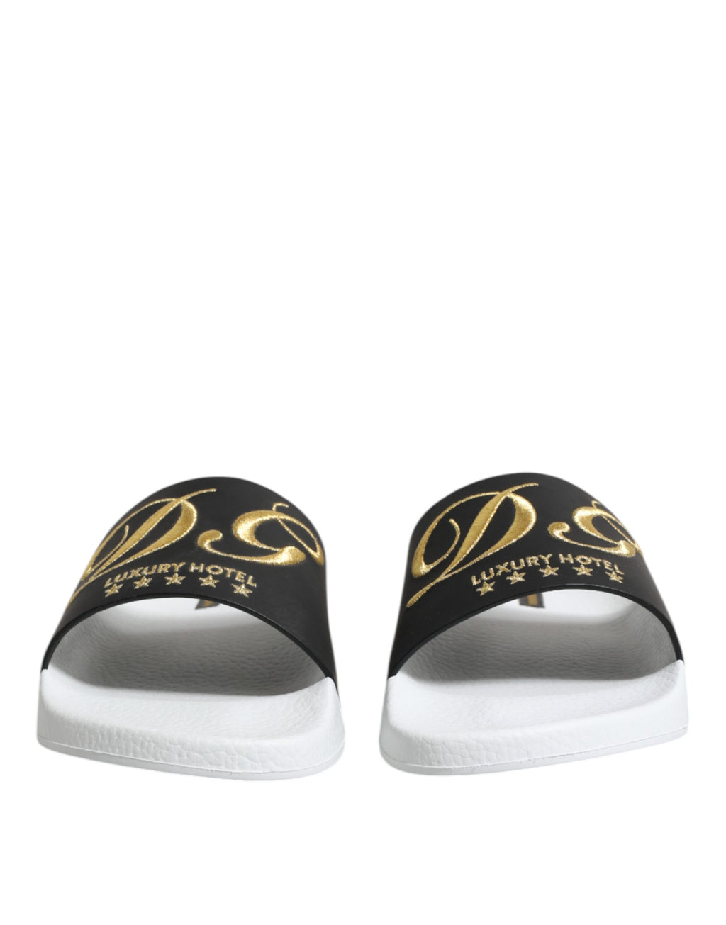Dolce & Gabbana Wit Zwart Leren Sandalen Strandkleding Schoenen