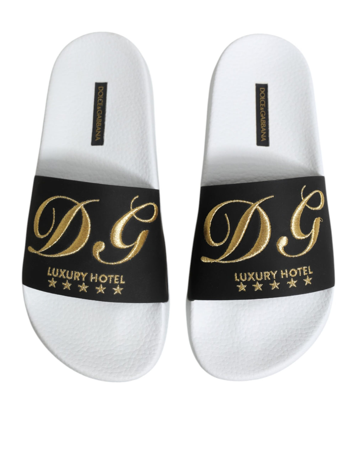 Dolce & Gabbana Wit Zwart Leren Sandalen Strandkleding Schoenen