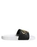 Dolce & Gabbana Wit Zwart Leren Sandalen Strandkleding Schoenen