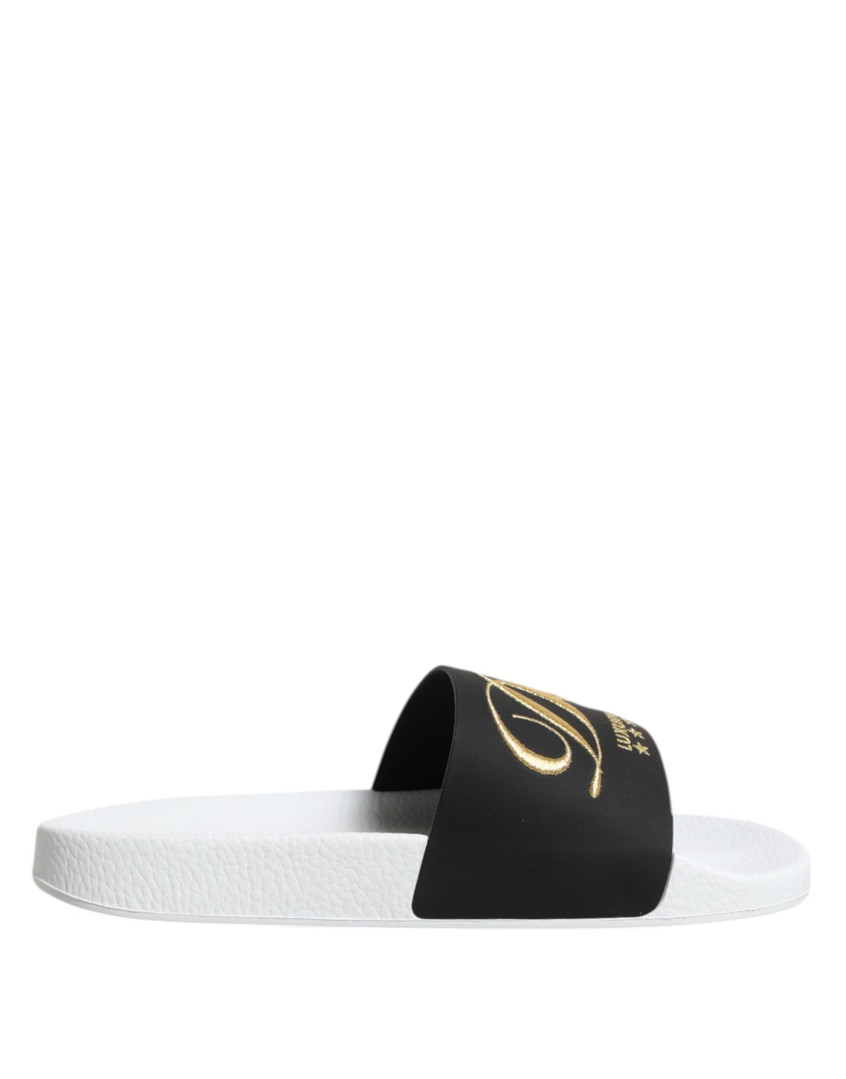 Dolce & Gabbana Wit Zwart Leren Sandalen Strandkleding Schoenen