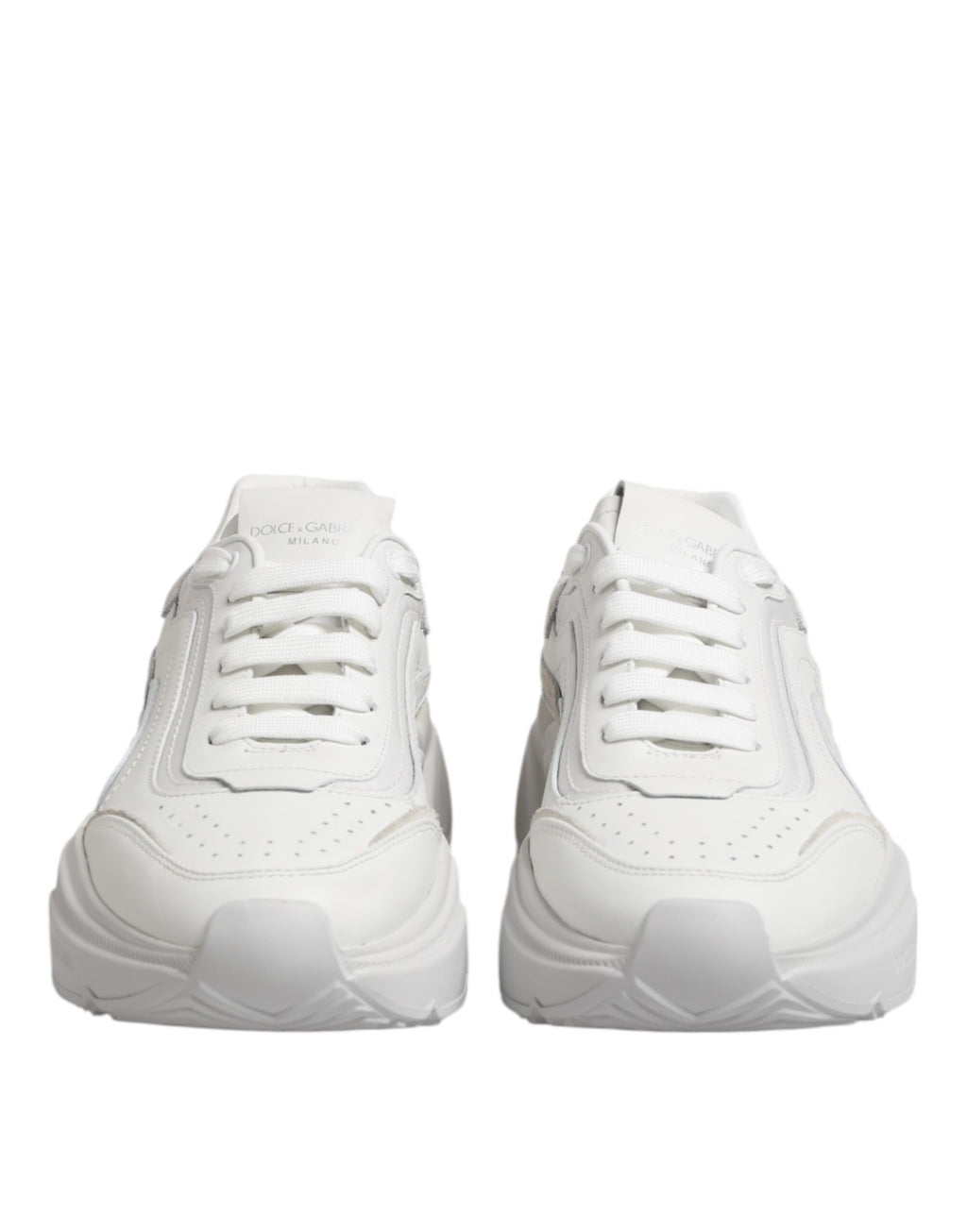 Dolce & Gabbana Weiß Leder Daymaster Low Top Turnschuhe Schuhe