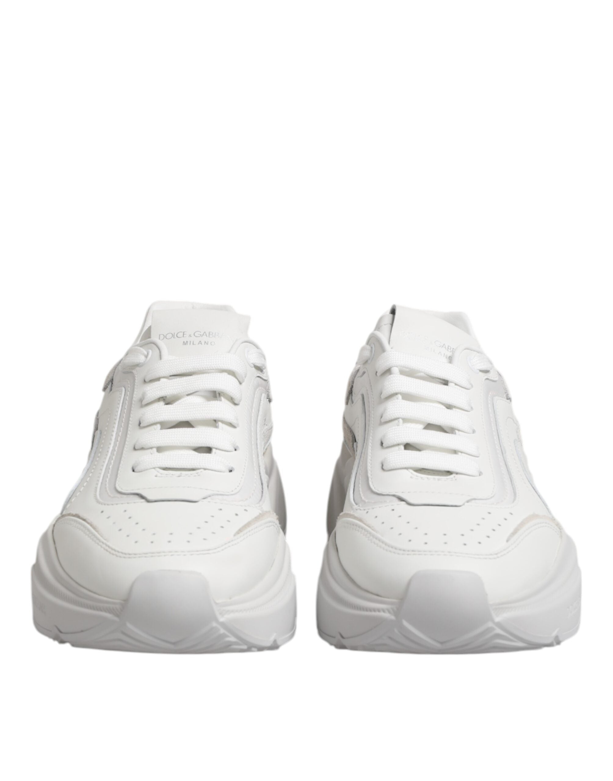 Dolce & Gabbana Weiß Leder Daymaster Low Top Turnschuhe Schuhe