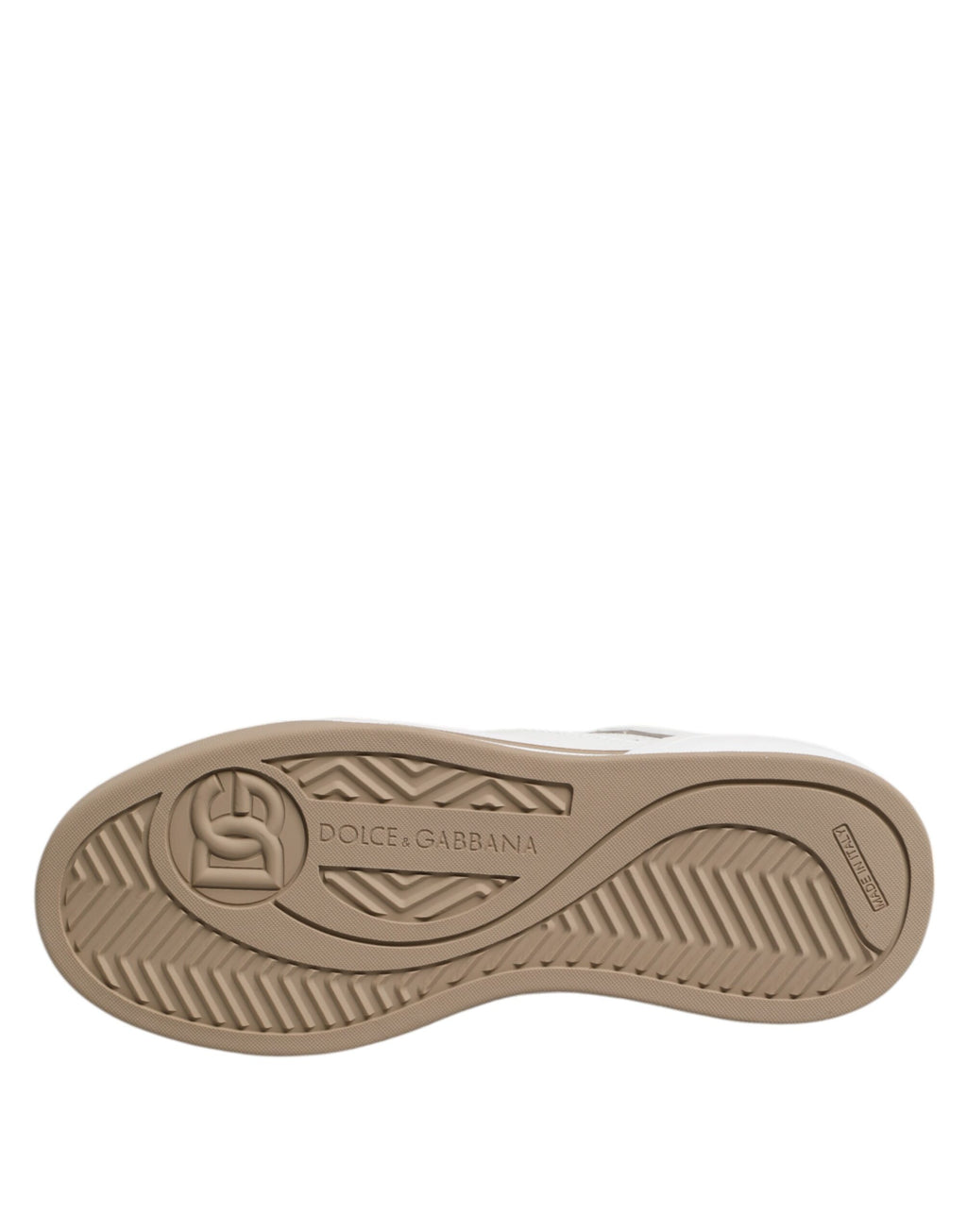 Dolce & Gabbana Weiß Braun Leder Low Top Männer Turnschuhe Schuhe