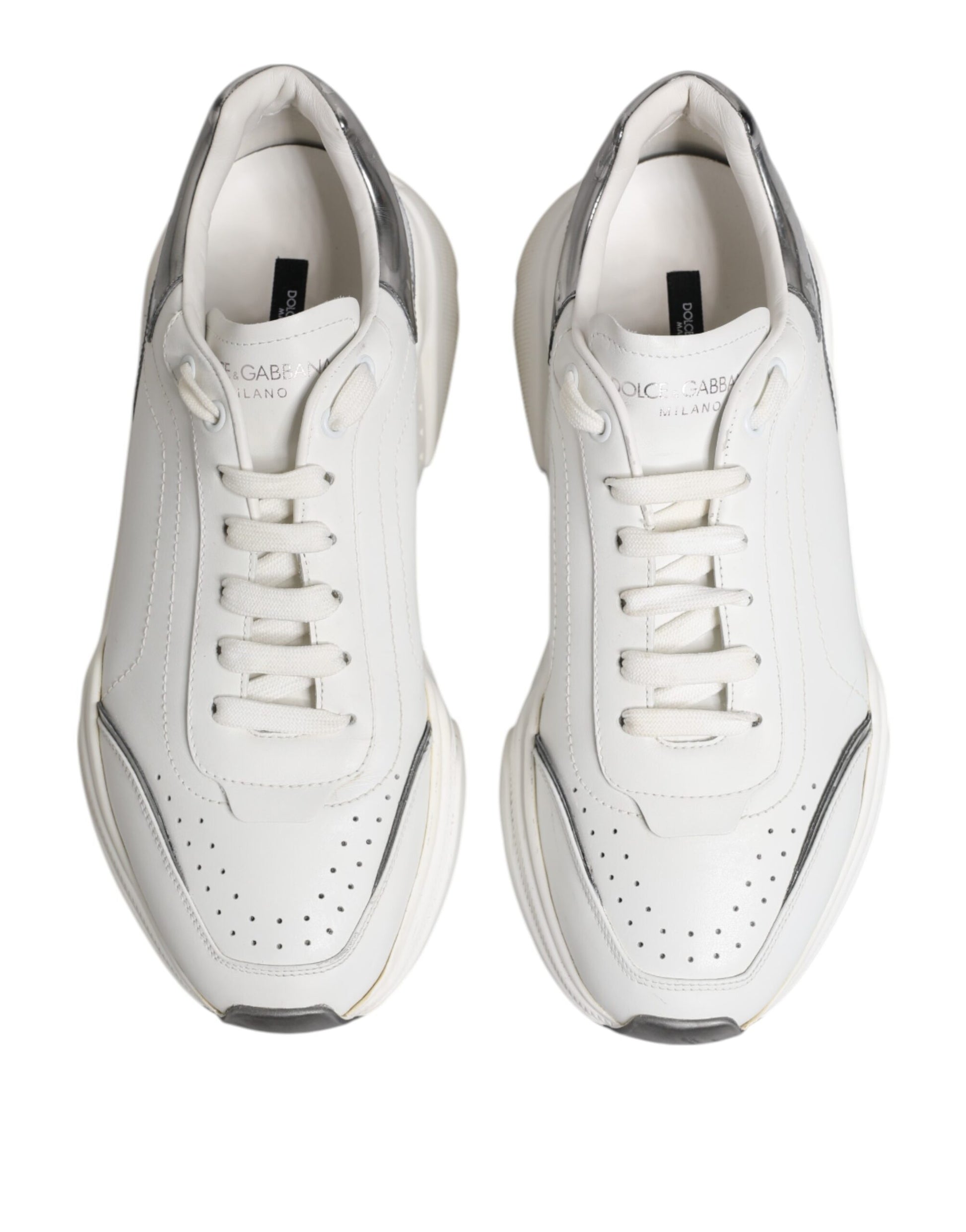 Dolce & Gabbana Weiß Daymaster Leder Low Top Turnschuhe Schuhe