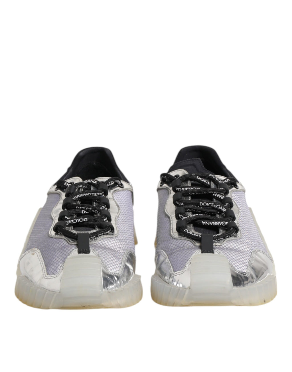 Dolce & Gabbana Schwarz Silber NS1 Männer Low Top Sneakers Schuhe