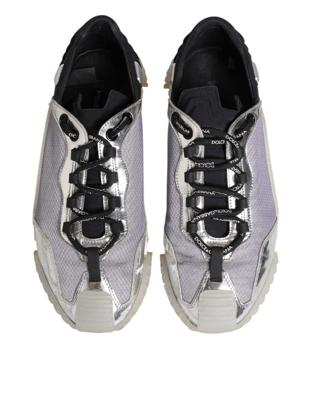Dolce & Gabbana Schwarz Silber NS1 Männer Low Top Sneakers Schuhe