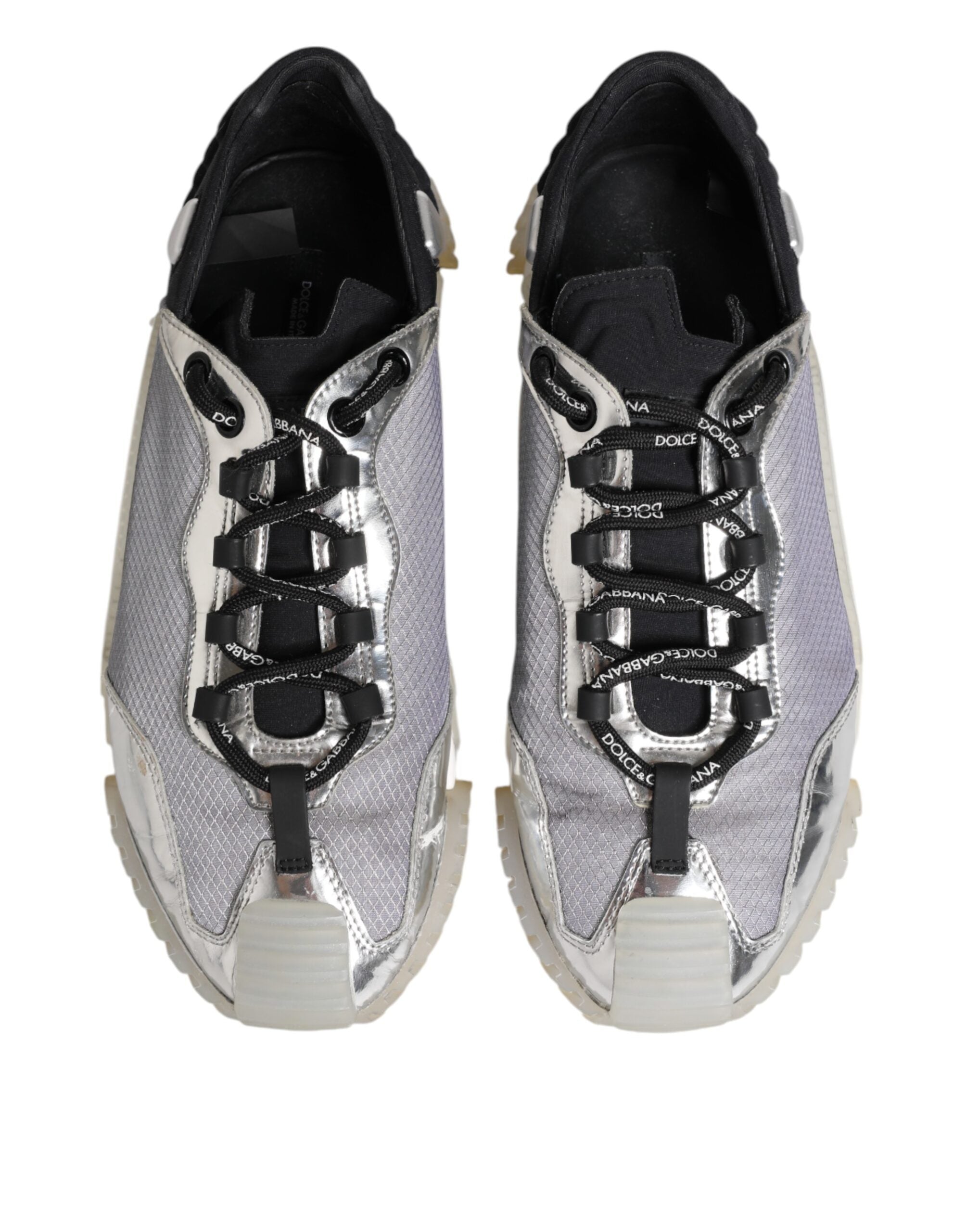 Dolce & Gabbana Schwarz Silber NS1 Männer Low Top Sneakers Schuhe