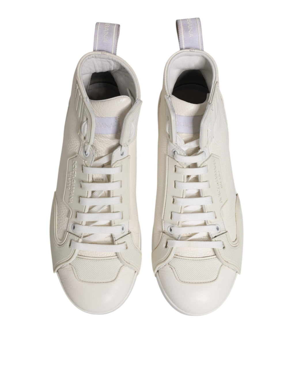 Dolce & Gabbana Weiße Leder Mid Top Sneakers Schuhe