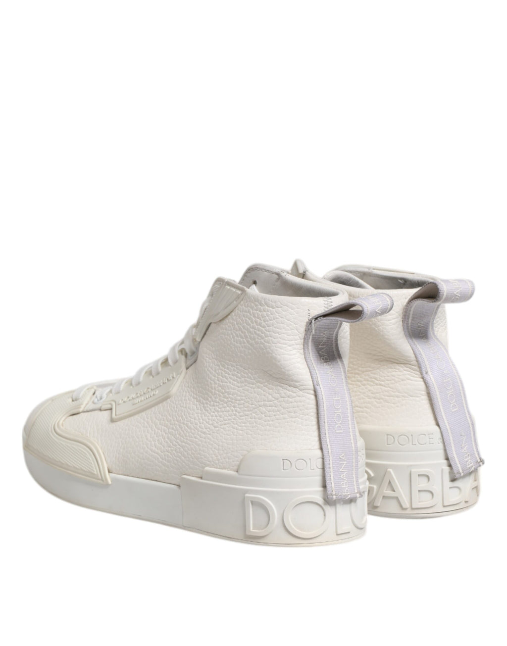 Dolce & Gabbana Weiße Leder Mid Top Sneakers Schuhe