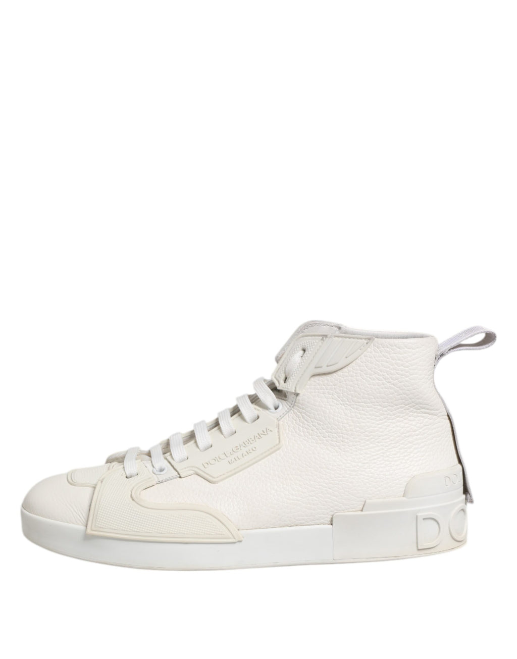Dolce & Gabbana Weiße Leder Mid Top Sneakers Schuhe