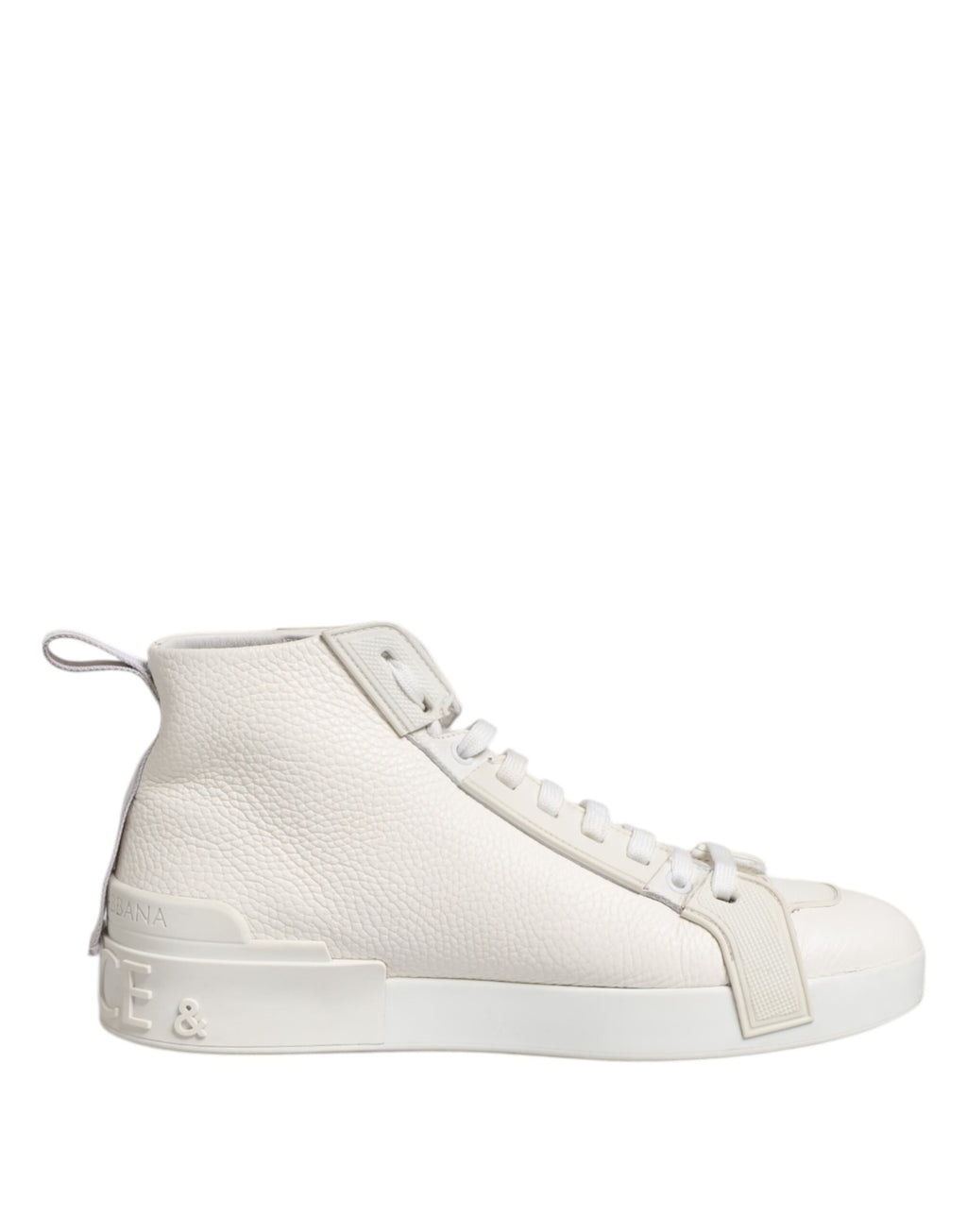 Dolce & Gabbana Weiße Leder Mid Top Sneakers Schuhe