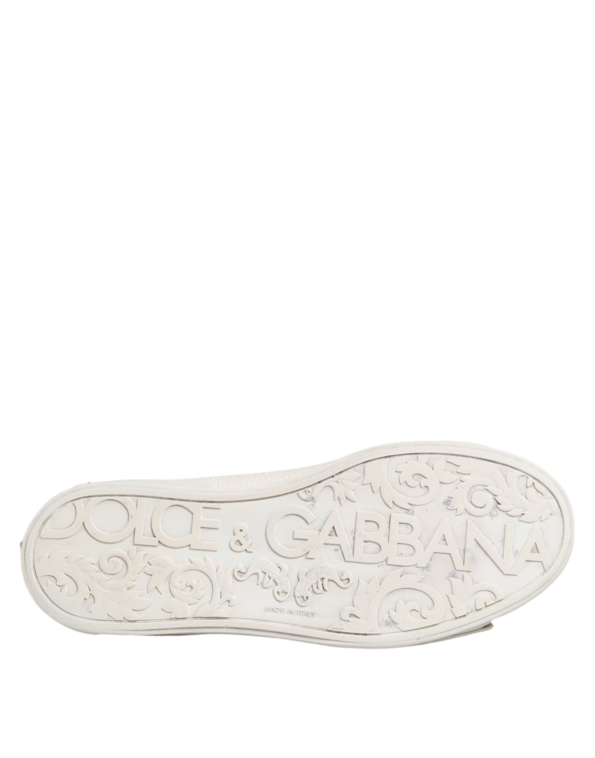 Dolce & Gabbana Weiße Leder Mid Top Sneakers Schuhe