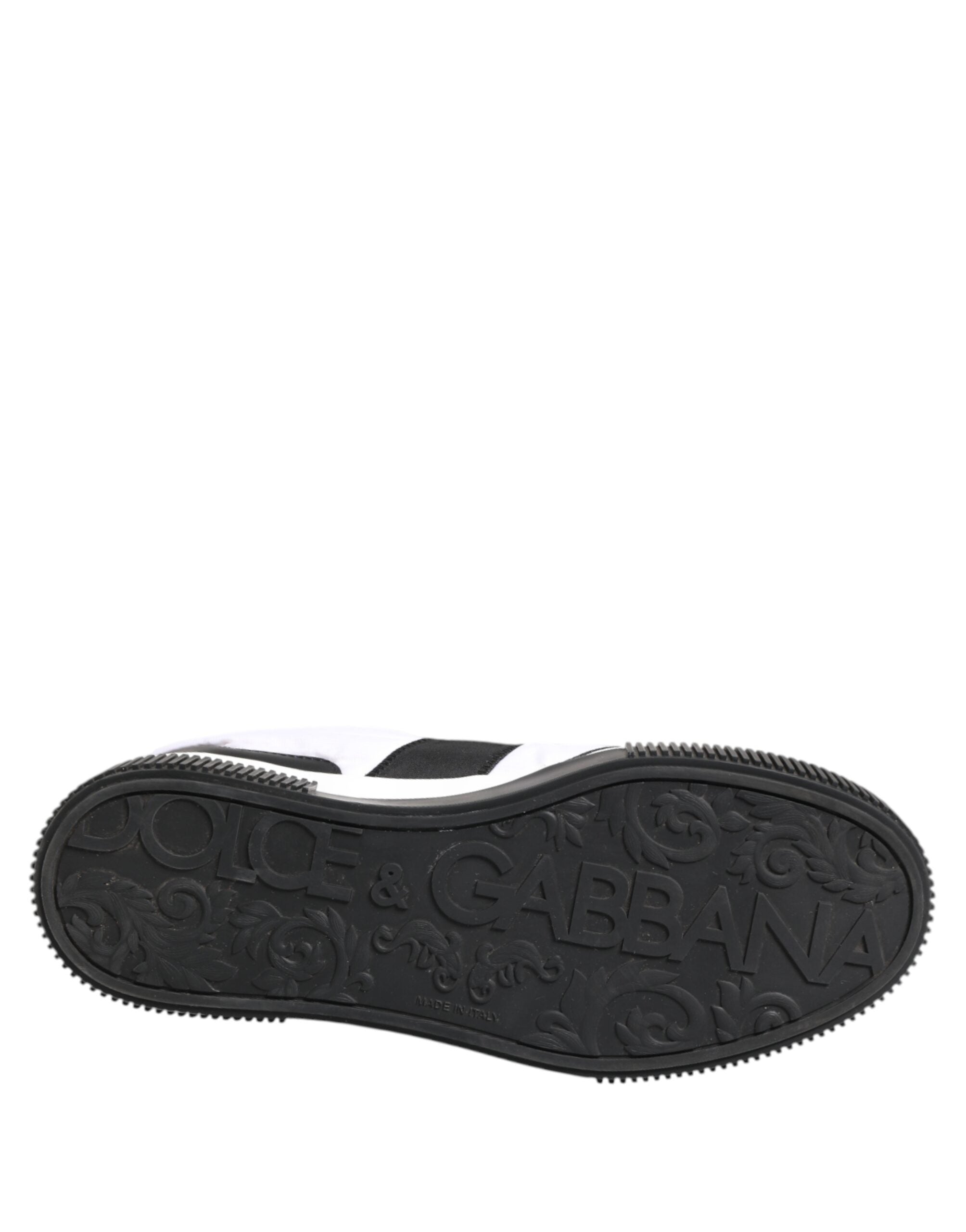 Dolce & Gabbana Schwarz Weiß Leder MIAMI Low Top Sneakers Schuhe