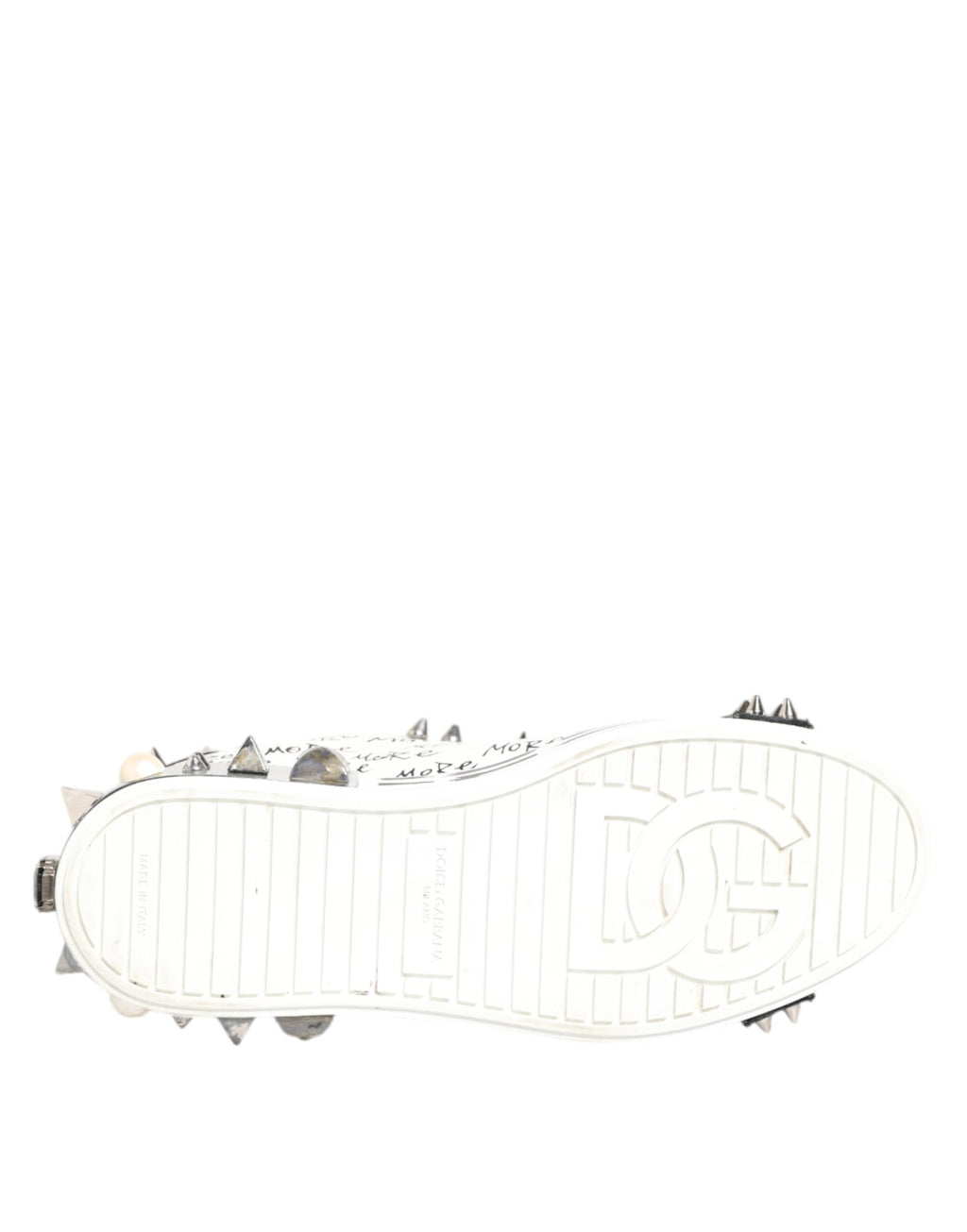 Dolce & Gabbana Weiße Nieten bedruckte Low Top Sneakers Schuhe