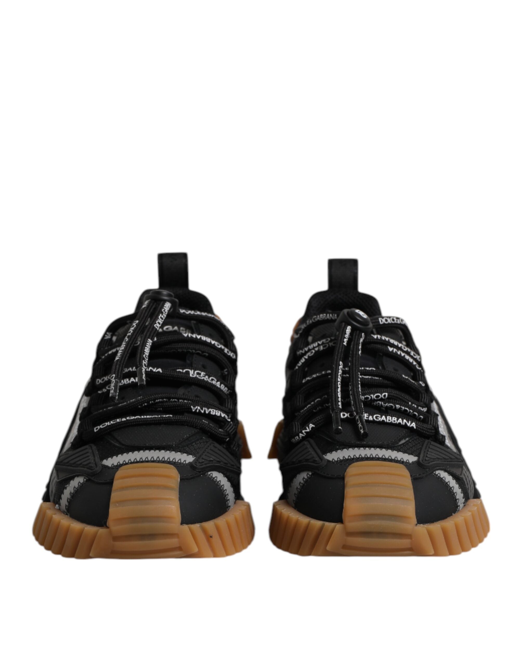 Dolce & Gabbana Schwarz Logo Lace Up Low Top NS1 Turnschuhe Schuhe