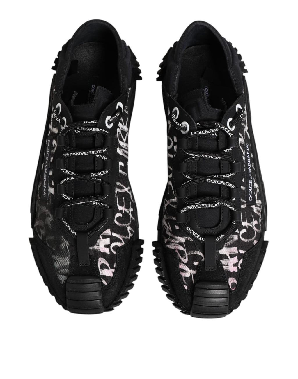 Dolce & Gabbana Schwarz Weiß NS1 Lace Up Low Top Sneakers Schuhe