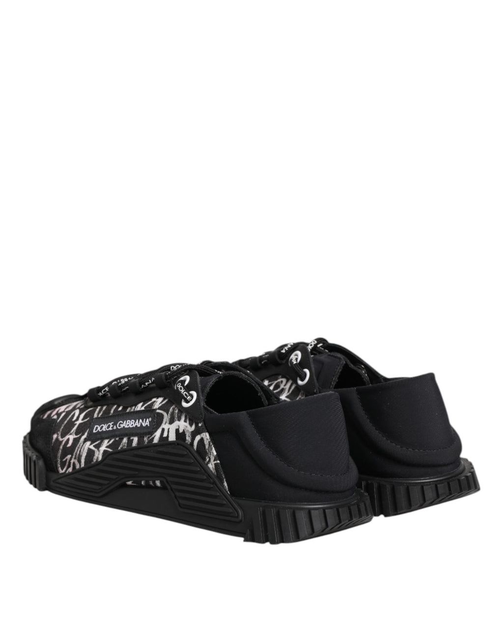 Dolce & Gabbana Schwarz Weiß NS1 Lace Up Low Top Sneakers Schuhe