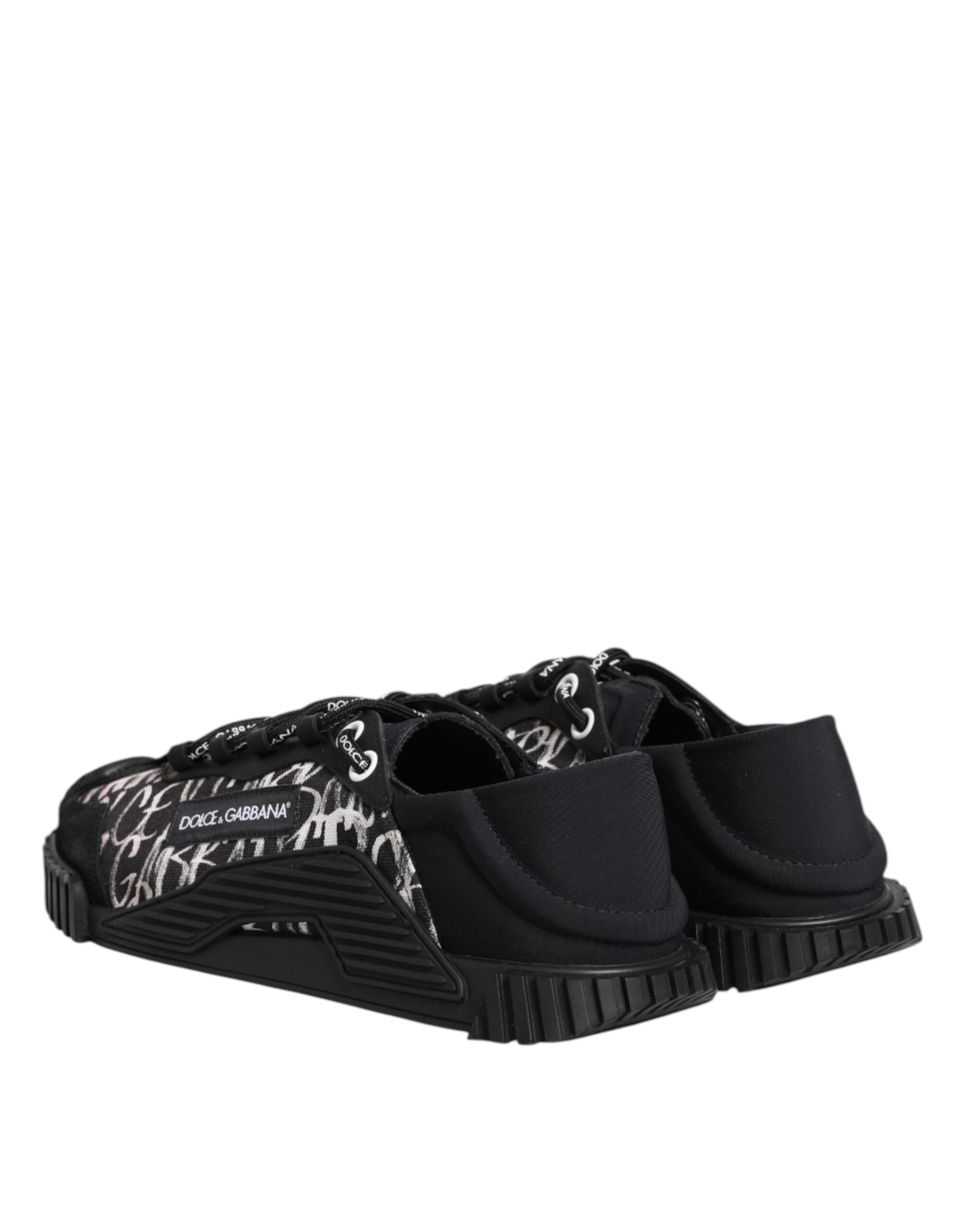 Dolce & Gabbana Schwarz Weiß NS1 Lace Up Low Top Sneakers Schuhe