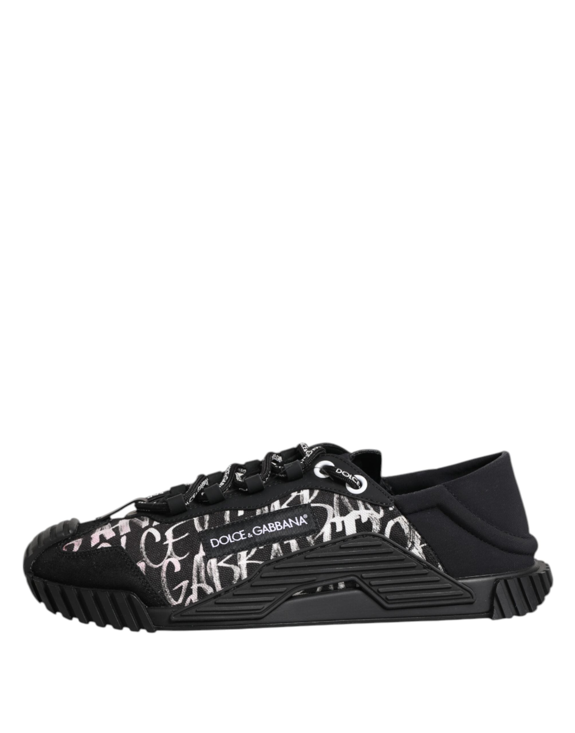Dolce & Gabbana Schwarz Weiß NS1 Lace Up Low Top Sneakers Schuhe