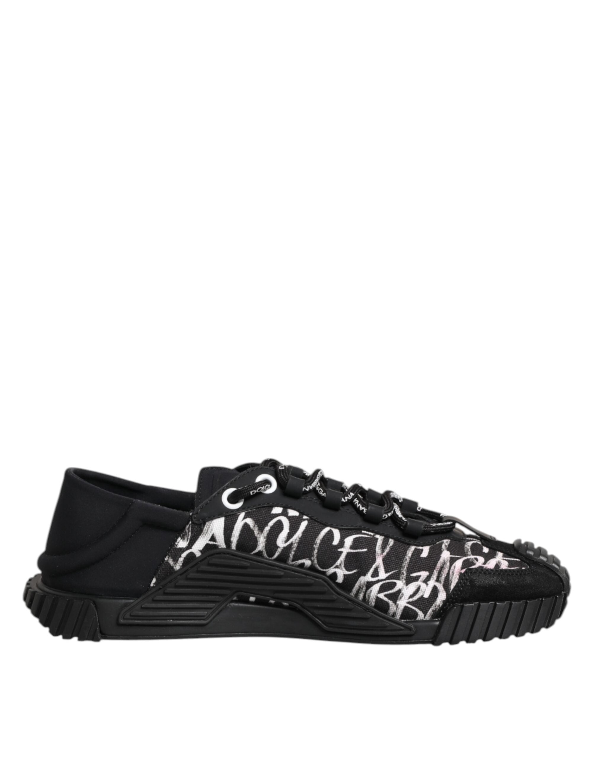 Dolce & Gabbana Schwarz Weiß NS1 Lace Up Low Top Sneakers Schuhe