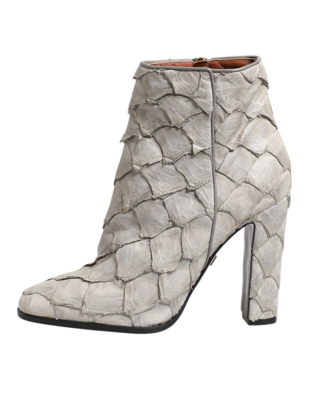 Dolce & Gabbana Aus weißem Leder Heels Stiefeletten Schuhe