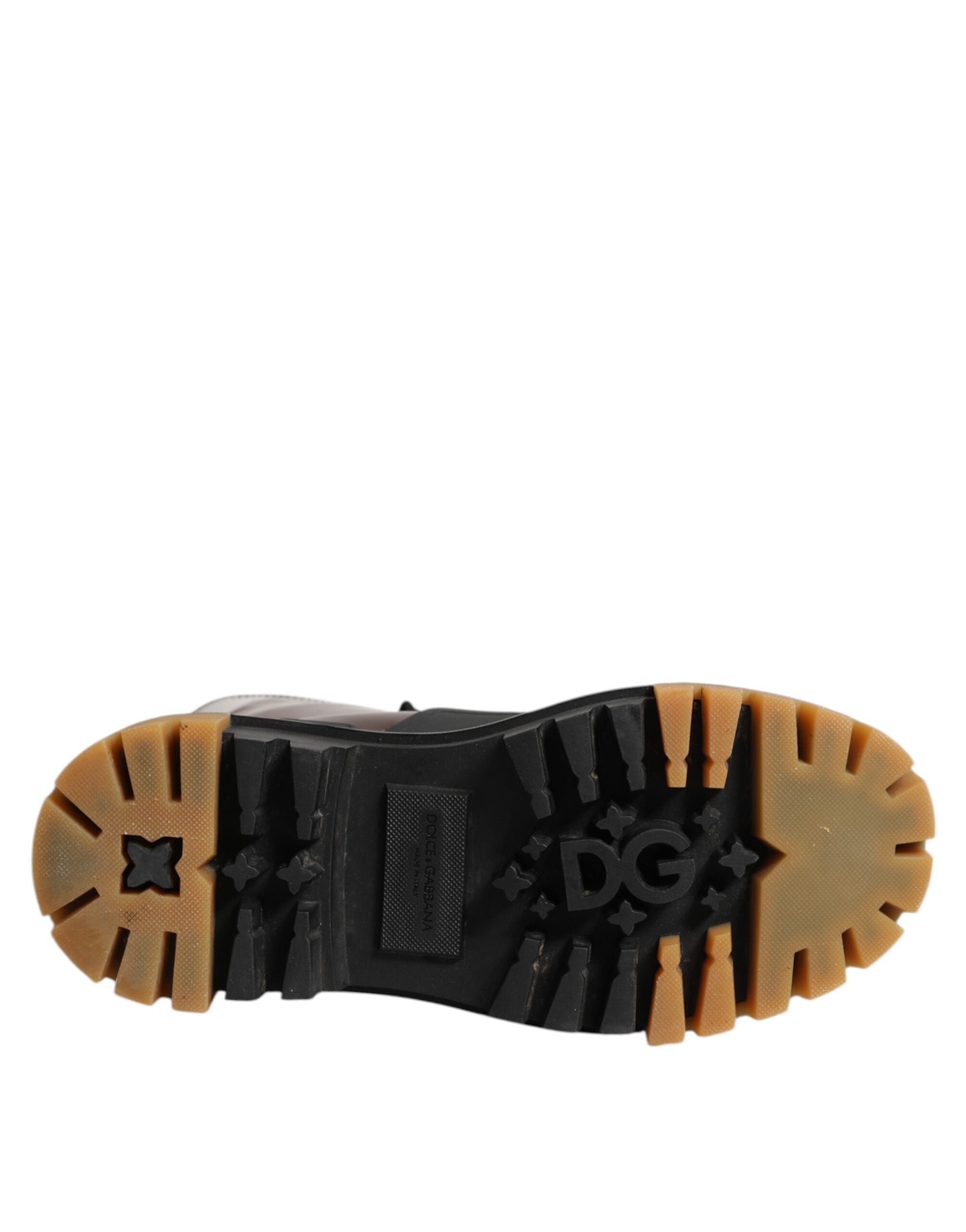 Dolce & Gabbana Maroon Leder Mid Calf Biker Stiefel Schuhe