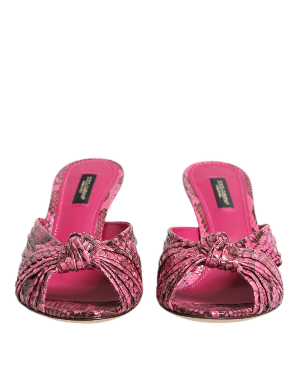 Dolce & Gabbana Rosa Leder Absätze Rutschen Sandalen Schuhe