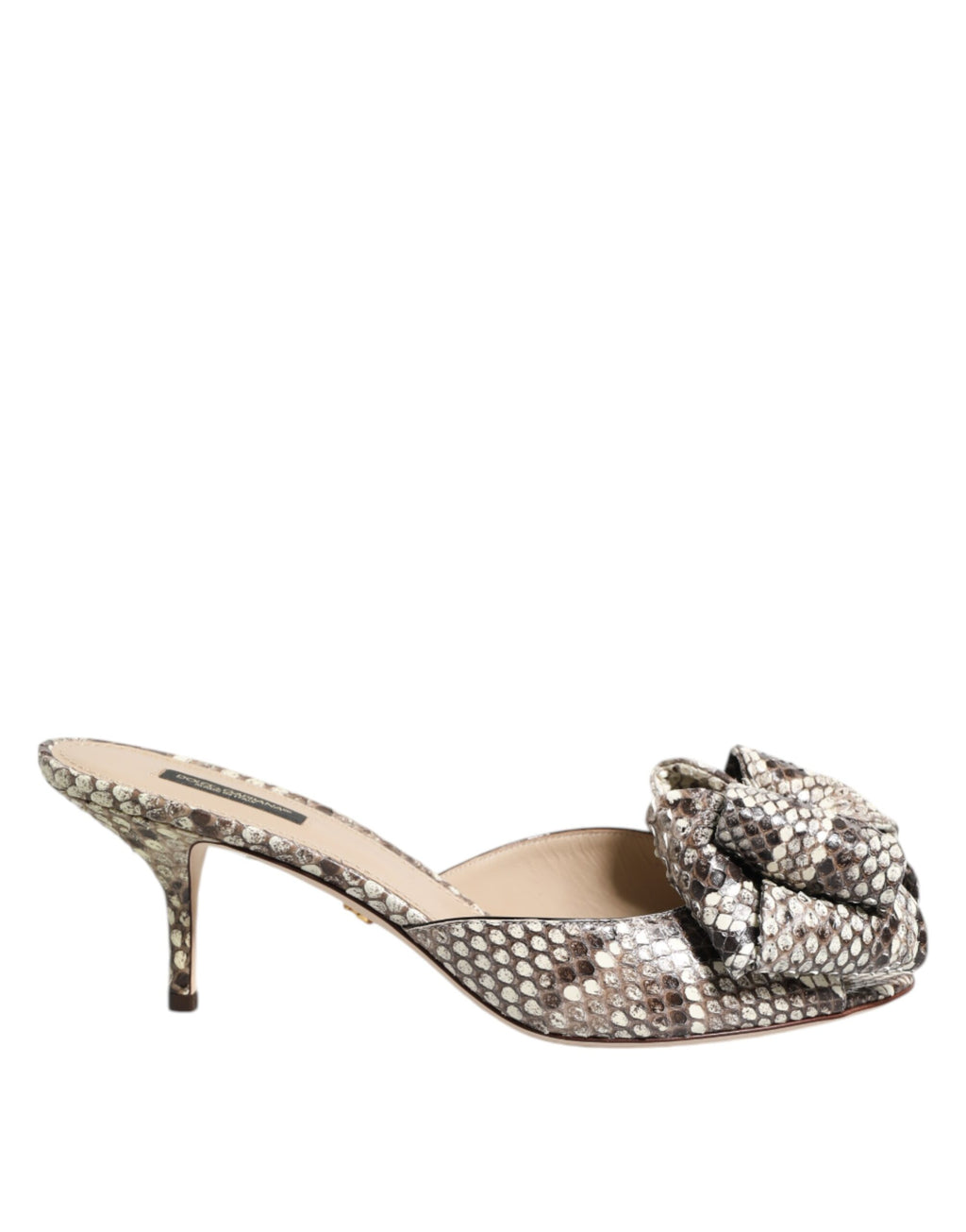 Dolce & Gabbana Multicolor Keira Schleife Leder Peep Toe Mules Schuhe