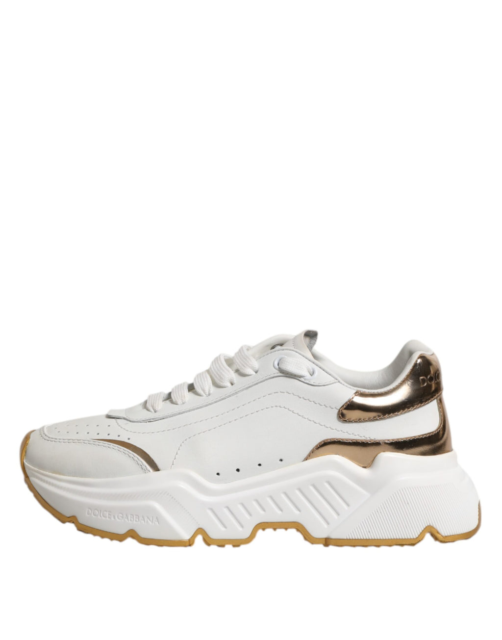 Dolce & Gabbana Weiß Gold Daymaster Low Top Turnschuhe Schuhe