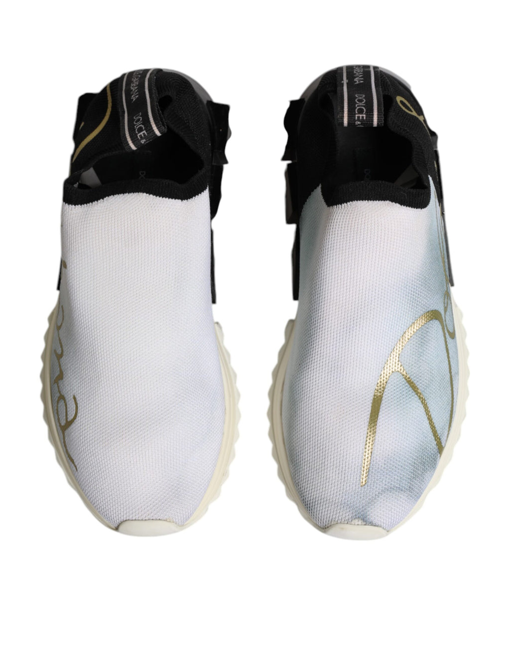 Dolce & Gabbana Weiß Schwarz Low Top Sorrento Turnschuhe Schuhe