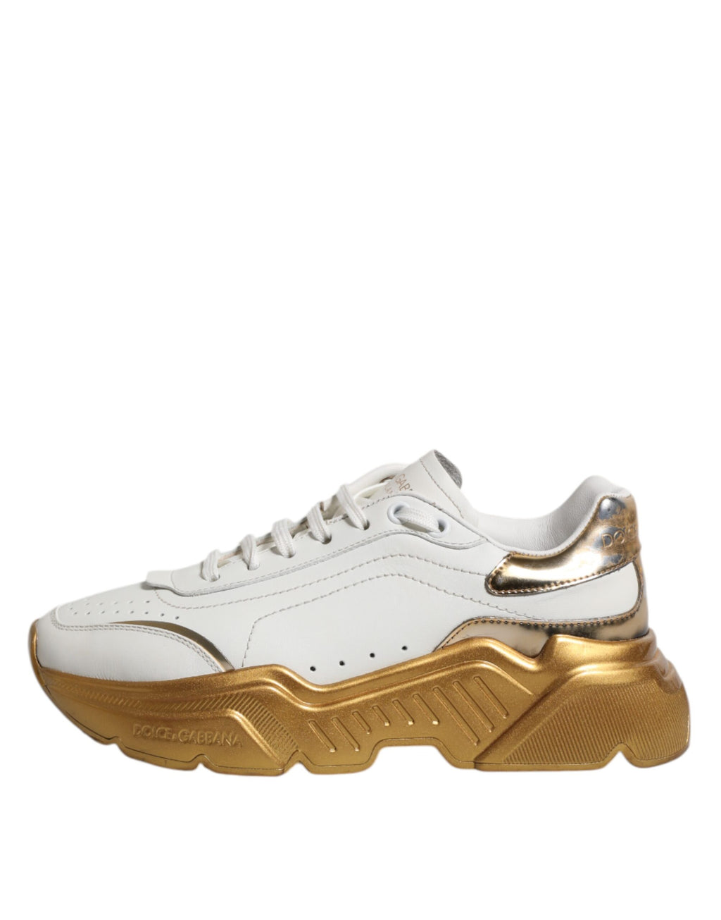 Dolce & Gabbana Weiß Gold Daymaster Low Top Turnschuhe Schuhe