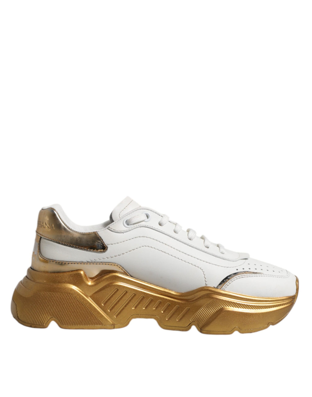 Dolce & Gabbana Weiß Gold Daymaster Low Top Turnschuhe Schuhe