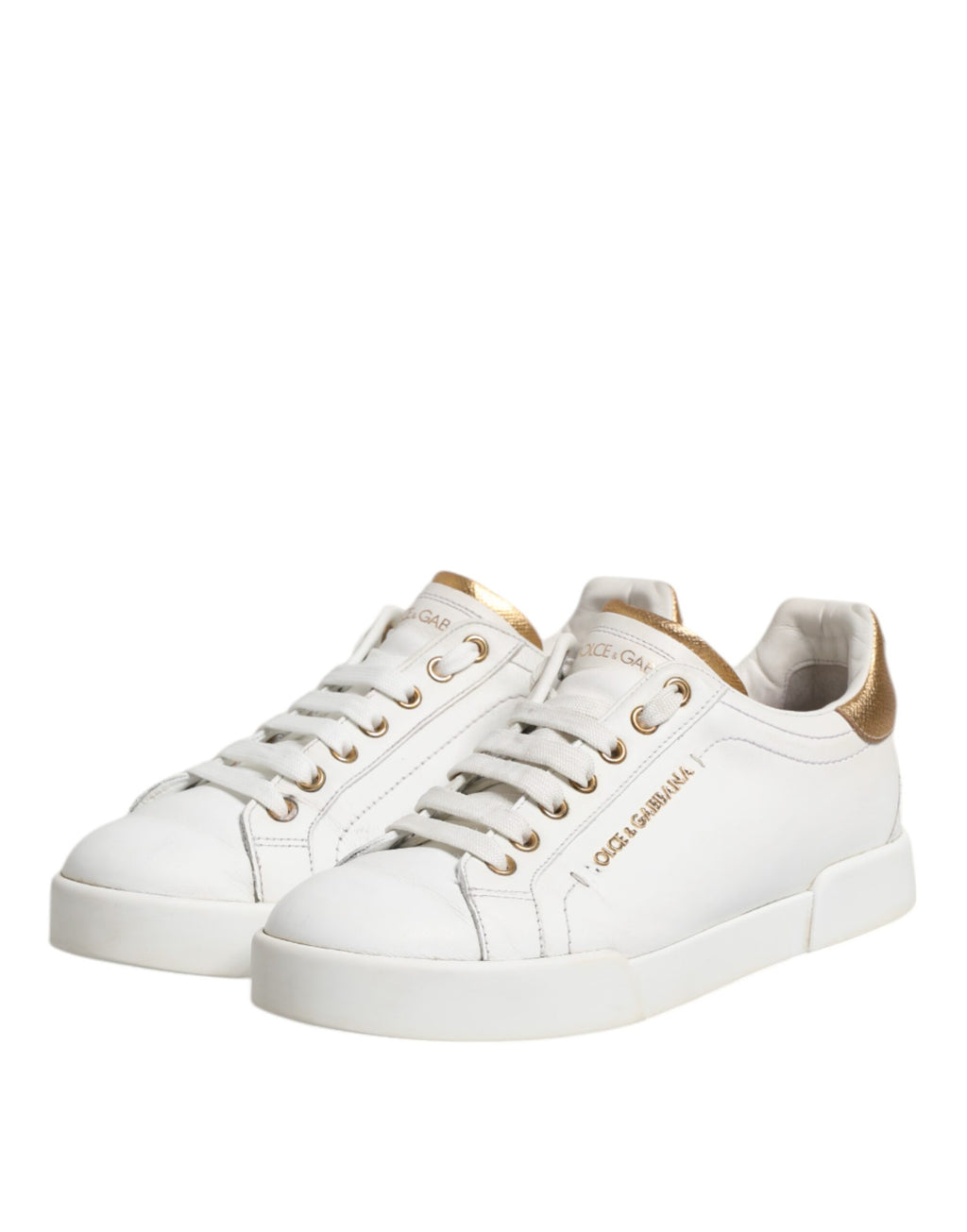 Dolce & Gabbana Weiß Leder Low Top Frauen Turnschuhe Schuhe