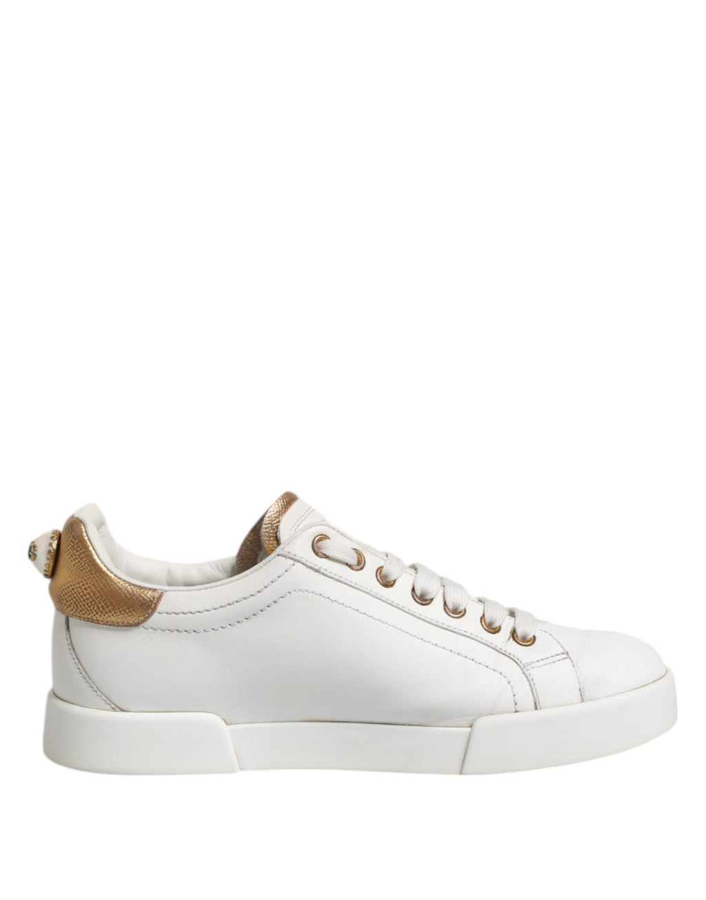 Dolce & Gabbana Weiß Leder Low Top Frauen Turnschuhe Schuhe