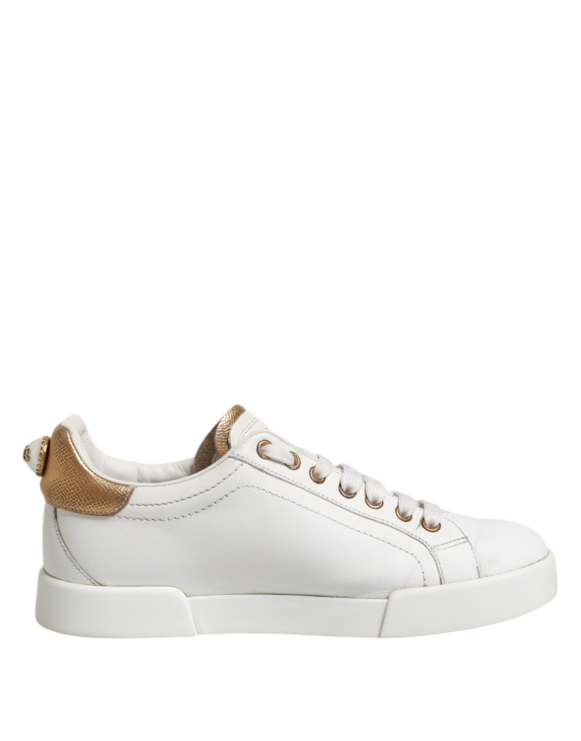 Dolce & Gabbana Weiß Leder Low Top Frauen Turnschuhe Schuhe