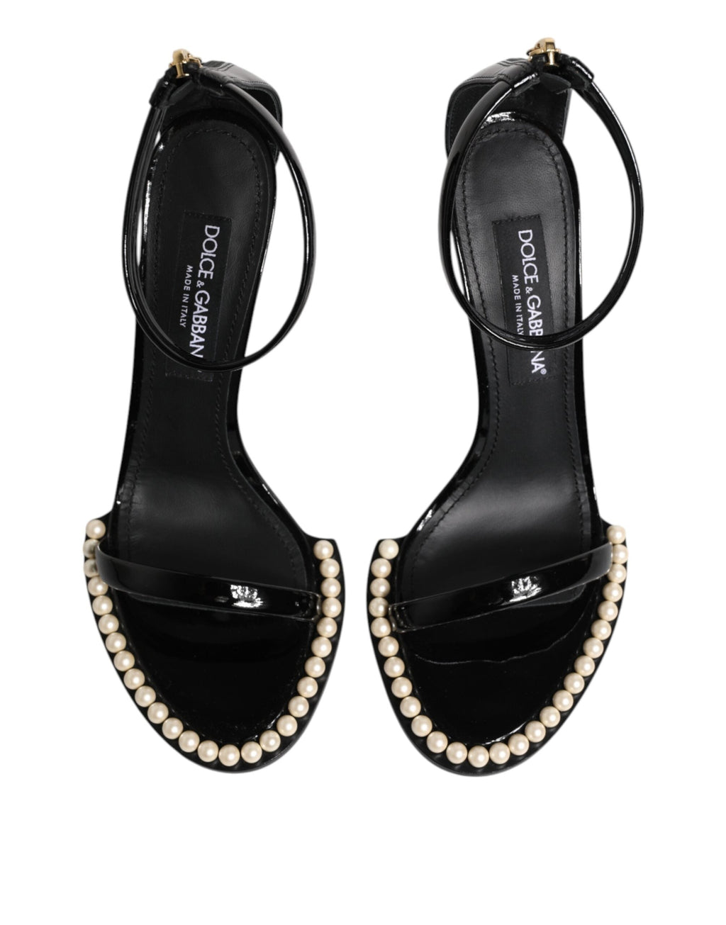 Dolce & Gabbana Schwarz KEIRA Perlenverzierte Sandalen Schuhe