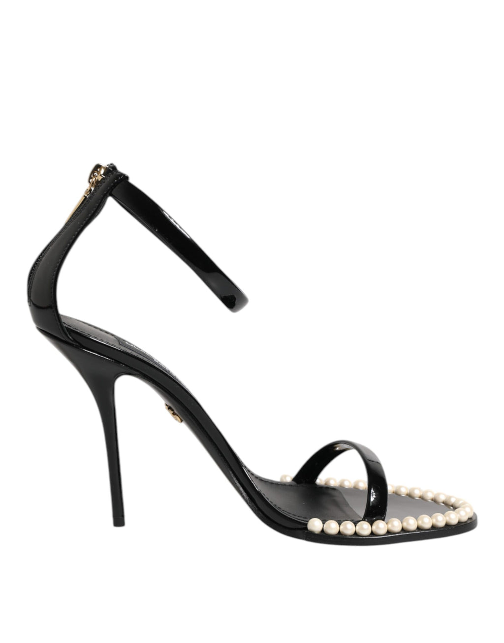 Dolce & Gabbana Schwarz KEIRA Perlenverzierte Sandalen Schuhe