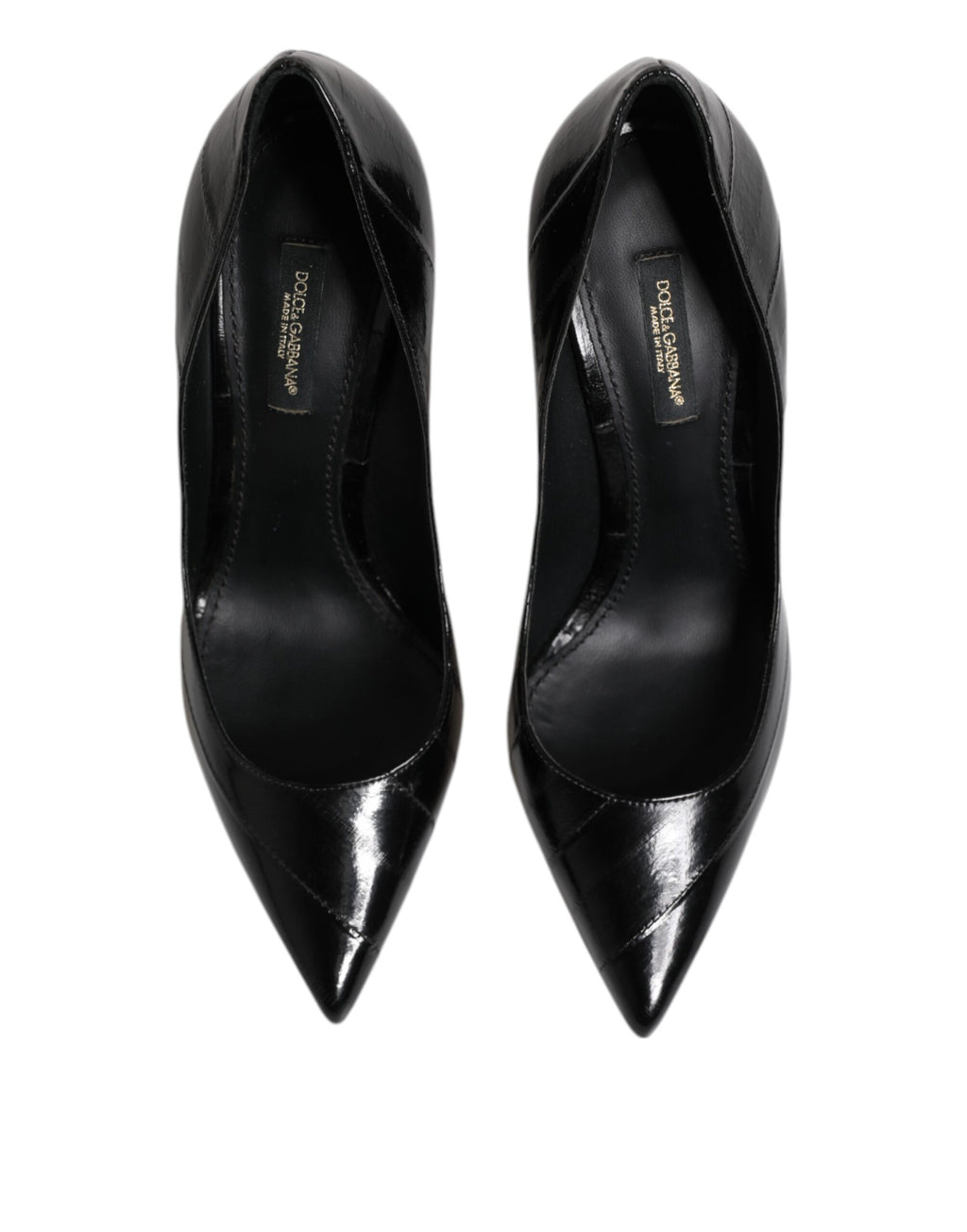 Dolce & Gabbana Schwarz Leder Stiletto High Heels Pumps Schuhe